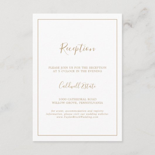 Minimalistische gouden weddenschappen Kaart invoeg (Voorkant)