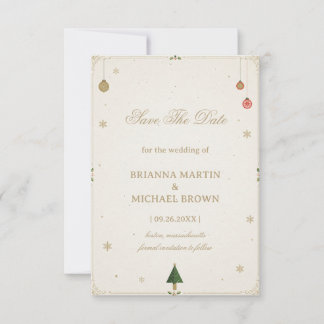 Minimalistische Gouden Winter Elegantie Save The Date