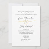 Minimalistische gouden zwart wit bruiloft uitnodig kaart (Voorkant)