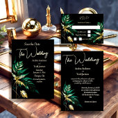 Minimalistische gouden zwarte bruiloft save the date