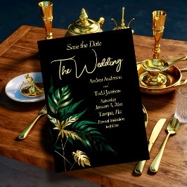 Minimalistische gouden zwarte bruiloft save the date