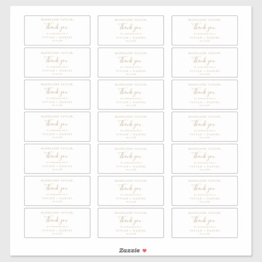 Minimalistische goudgastnaam Weddenschap voor Stic Sticker (Vel)