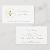 Minimalistische goudglitterbijen en kroongewassen visitekaartje (Voorkant / Achterkant)