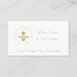 Minimalistische goudglitterbijen en kroongewassen visitekaartje