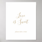 Minimalistische goudliefde is een twitterbord poster (Voorkant)