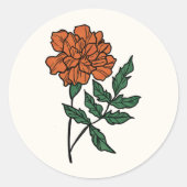 Minimalistische goudsbloem bruiloft Classic ronde Ronde Sticker (Voorkant)
