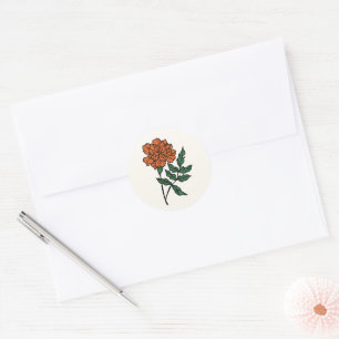 Minimalistische goudsbloem bruiloft Classic ronde  Sticker
