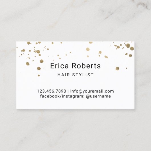 Minimalistische goudschaar Elegant Typografie Hair Visitekaartje (Achterkant)