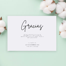 Minimalistische Gracias Spaanse begrafenis bedankk Kaart
