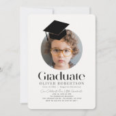 Minimalistische Graduation Cap Kinder Foto Kaart (Voorkant)