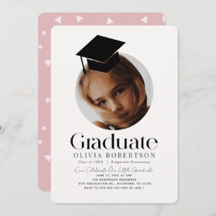 Minimalistische Graduation Cap Meisje Foto Kaart