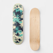Minimalistische graffiti met oceanische tinten en  persoonlijk skateboard (Voorkant)