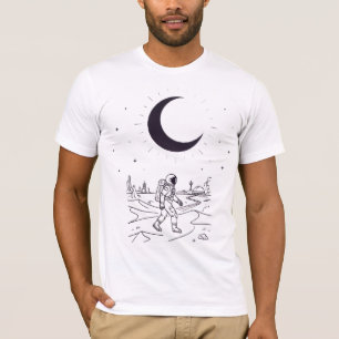 Minimalistische Grafische Vormgeving van Astronaut T-shirt