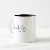 Minimalistische Grandad Opgerichte Elegante Schrif Tweekleurige Koffiemok (Voorkant links)