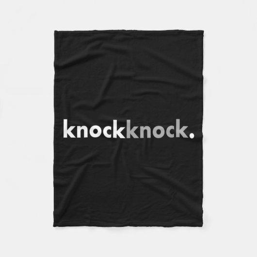 Minimalistische grappenmaker knock knock fleece deken (Voorkant)