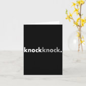 Minimalistische grappenmaker knock knock  kaart (Gele Bloem)