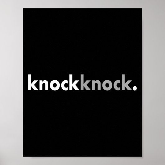 Minimalistische grappenmaker knock knock poster (Voorkant)