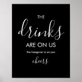Minimalistische Grappige Bruiloft Open Bar Poster (Voorkant)