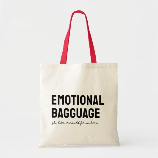 Minimalistische, grappige emotionele bagage tote bag (Voorkant)