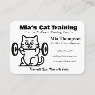 Minimalistische Grappige Katten Trainer Zakelijke Visitekaartje