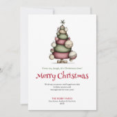 Minimalistische grappige kerstboom wenskaart feestdagenkaart (Voorkant)