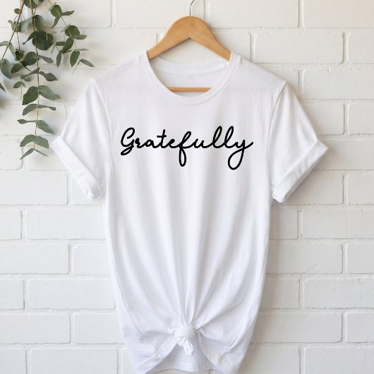 Minimalistische Gratefully-handtekening script Tri-Blend Shirt