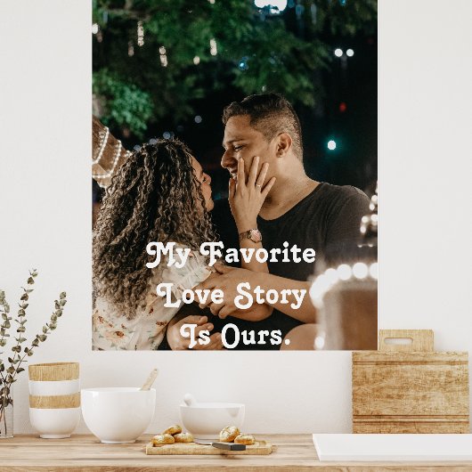 Minimalistische Gratiitude Koppel Foto Liefde  Poster (Keuken)