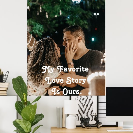 Minimalistische Gratitude Koppel Fotoliefde  Poster (Thuiskantoor)