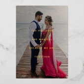 Minimalistische Gratitude Photo Holiday Gold Foil  Folie Feestdagenkaart (Voorkant)