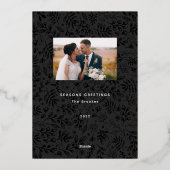 Minimalistische Gratitude Photo Holiday Gold Foil  Folie Feestdagenkaart (Achterkant)