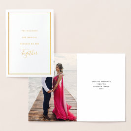 Minimalistische Gratitude Photo Holiday Gold Foil  Folie Kaarten