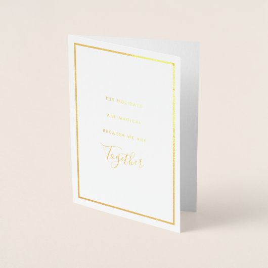 Minimalistische Gratitude Photo Holiday Gold Foil  Folie Kaarten (Voorkant)