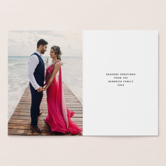 Minimalistische Gratitude Photo Holiday Gold Foil  Folie Kaarten (Binnen)