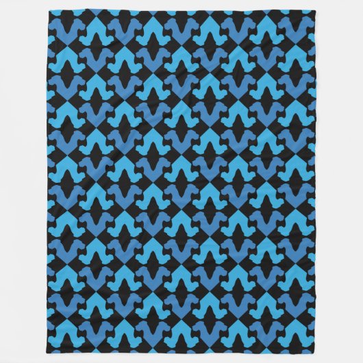 Minimalistische Great Dane-patroon Fleece Deken (Voorkant)