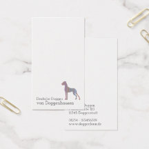 Minimalistische Great Dane Visitekaartjes