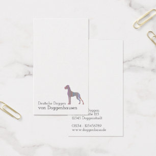 Minimalistische Great Dane Visitekaartjes