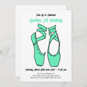 Minimalistische Green Ballet verjaardagsfeestje ui Kaart (Voorkant / Achterkant)