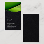 Minimalistische Green Black Plain Modern Professio Visitekaartje (Voorkant / Achterkant)