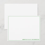 Minimalistische Green Border Note Kaart Notitiekaartje (Voorkant / Achterkant)