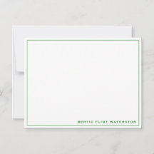Minimalistische Green Border Note Kaart