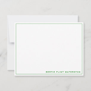 Minimalistische Green Border Note Kaart Notitiekaartje