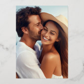 Minimalistische Green Engagement Party Folie Uitnodiging (Achterkant)