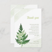 Minimalistische Green Fern bruiloft dank u kaart (Voorkant / Achterkant)