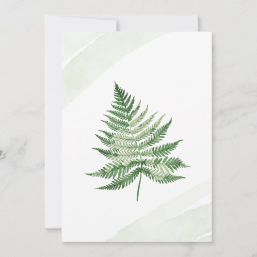Minimalistische Green Fern bruiloft dank u kaart (Achterkant)