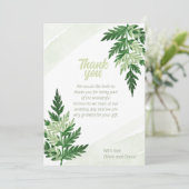 Minimalistische Green Fern bruiloft dank u kaart (Staand voorkant)