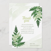 Minimalistische Green Fern bruiloft dank u kaart (Voorkant / Achterkant)