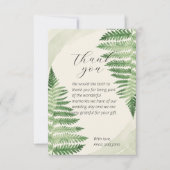 Minimalistische Green Fern bruiloft dank u kaart (Voorkant)