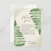 Minimalistische Green Fern bruiloft dank u kaart (Voorkant / Achterkant)
