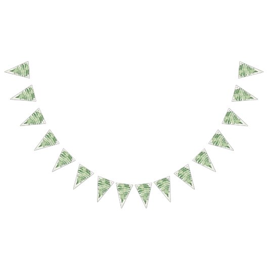 Minimalistische Green Fern bruiloft decor Vlaggetjes (Alle)