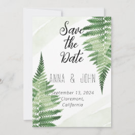Minimalistische Green Fern bruiloft Kaart